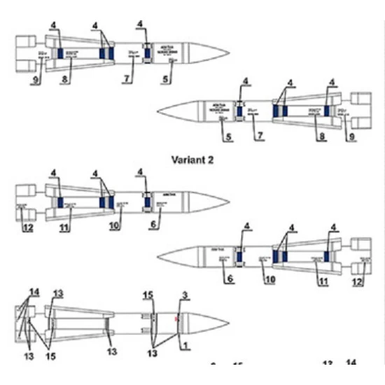 Foxbot 48-080 - 1/48 Missile AIM-54A Phoenix Stencils Decal, scale model kit