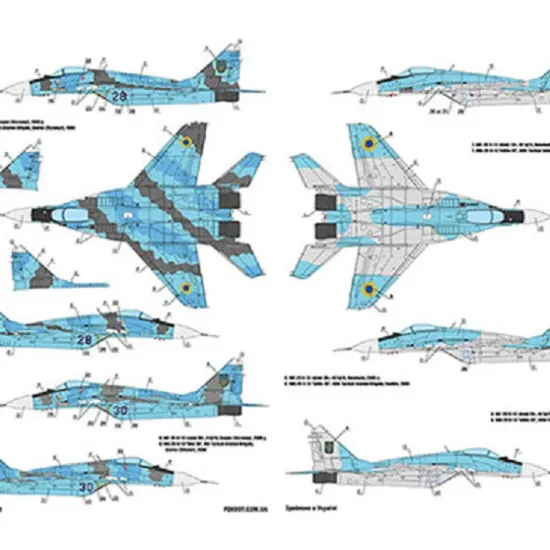 Foxbot 48-076 - 1/48 Ukrainian Fulcrums MiG-29 913 Decal scale model kit