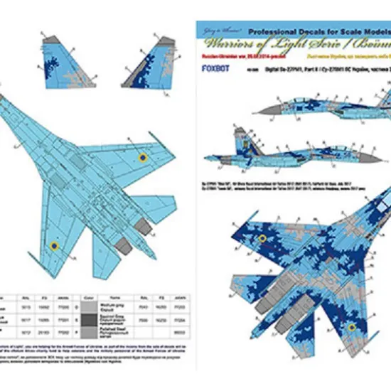 Foxbot 48-085T 1/48 Sukhoi Su-27P Part 2 Ukranian Air Forces, digital camouflage