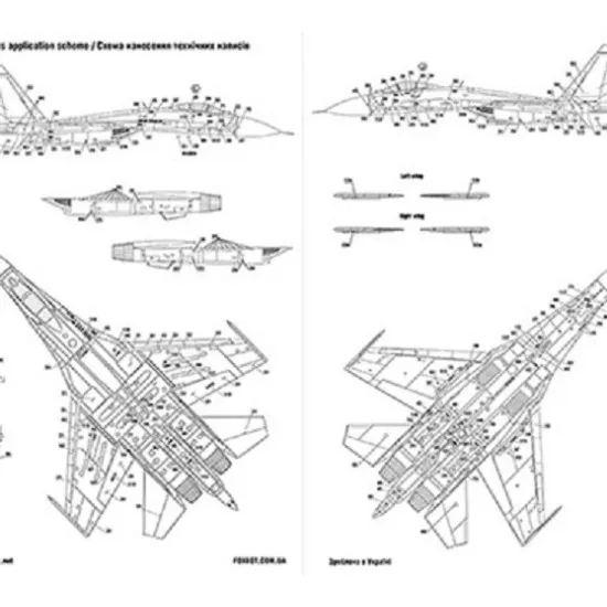 Foxbot 48-085T 1/48 Sukhoi Su-27P Part 2 Ukranian Air Forces, digital camouflage