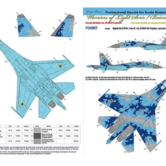 Us Stock Foxbot 48-085t 1/48 Sukhoi Su-27p Part 2 Ukranian Air Forces, Digital Camouflage