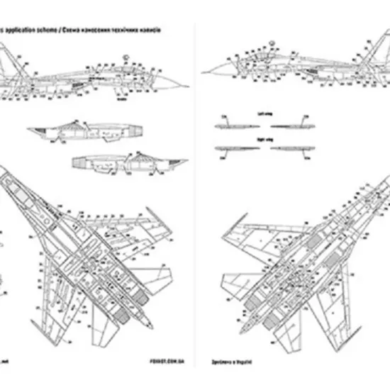 Us Stock Foxbot 48-085t 1/48 Sukhoi Su-27p Part 2 Ukranian Air Forces, Digital Camouflage