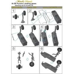Us Stock Metallic Details Mdr48141 - 1/48 Ia 58 Pucara. Landing Gears For Kinetic Model Kit