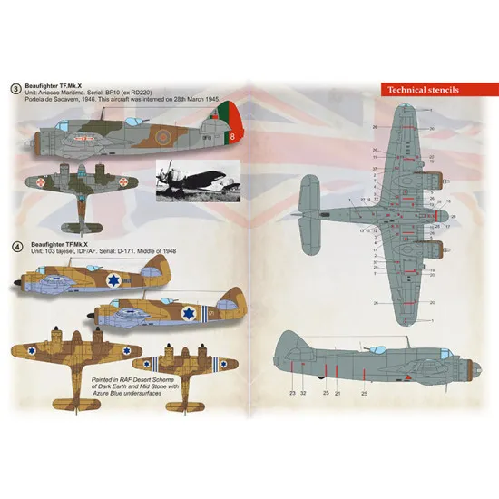 Print Scale 72-436 - 1/72 Bristol Beaufighter Mk.X Part 2, Aircraft wet decal