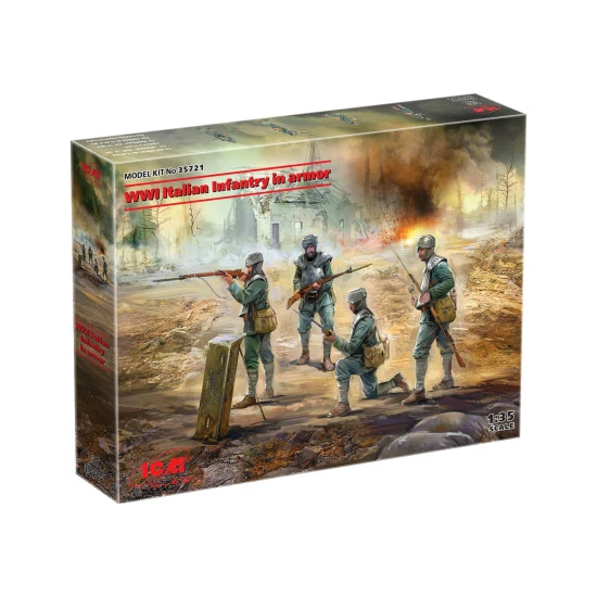 ICM 35721 - 1/35 Italys infantry of the First World War in steel armor, scale model kit