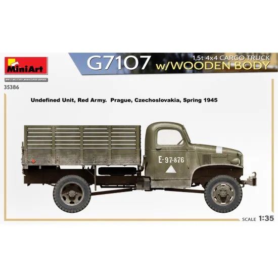 Miniart 35386 - 1/35 G7107 1.5t 4x4 CARGO TRUCK w/WOODEN BODY, 386x240x60