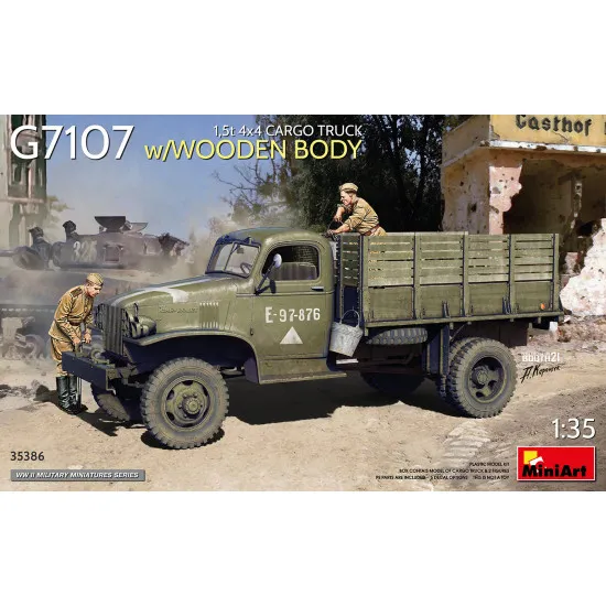 Miniart 35386 - 1/35 G7107 1.5t 4x4 CARGO TRUCK w/WOODEN BODY, 386x240x60