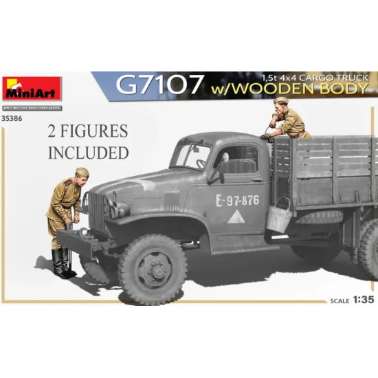 Us Stock Miniart 35386 - 1/35 G7107 1.5t 4x4 Cargo Truck W/Wooden Body, 386x240x60