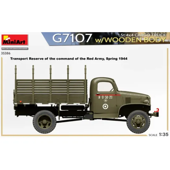 Us Stock Miniart 35386 - 1/35 G7107 1.5t 4x4 Cargo Truck W/Wooden Body, 386x240x60