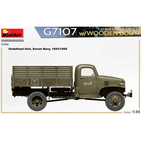 Us Stock Miniart 35386 - 1/35 G7107 1.5t 4x4 Cargo Truck W/Wooden Body, 386x240x60