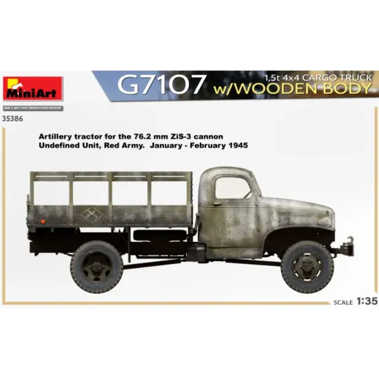 Us Stock Miniart 35386 - 1/35 G7107 1.5t 4x4 Cargo Truck W/Wooden Body, 386x240x60