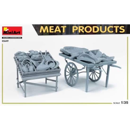 Miniart 35649 - 1/35 MEAT PRODUCTS scale model kit. Box size 260x162x35
