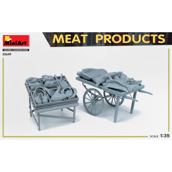 Miniart 35649 - 1/35 MEAT PRODUCTS scale model kit. Box size 260x162x35