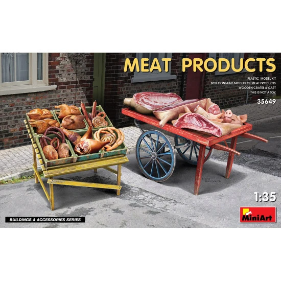 Miniart 35649 - 1/35 MEAT PRODUCTS scale model kit. Box size 260x162x35