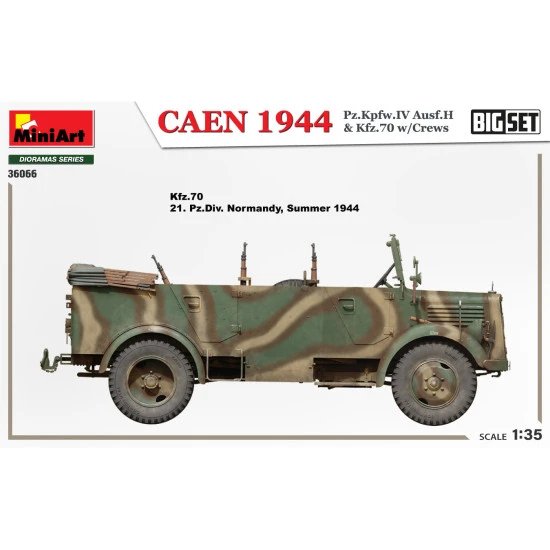 Miniart 36066 - 1/35 CAEN 1944 Pz.Kpfw.IV Ausf.H & Kfz.70 w/CREWS. BIG SET