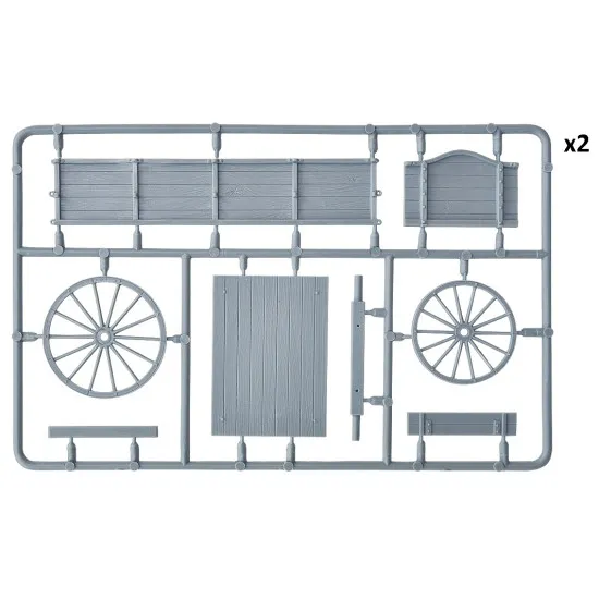 Miniart 38055 - 1/35 EUROPEAN AGRICULTURAL TRACTOR WITH CART scale model kit