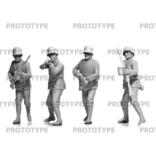 ICM 35722 - 1/35 WWI German Infantry in armor, scale plastic model kit