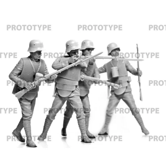 ICM 35722 - 1/35 WWI German Infantry in armor, scale plastic model kit