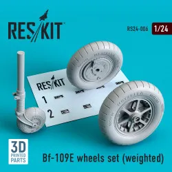 Reskit RS24-0006 - 1/24 Bf-109E wheels set (weighted) for scale plastic model