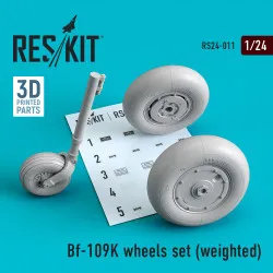 Reskit RS24-0011 - 1/24 Bf-109K wheels set (weighted) for scale model kit