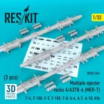 Reskit RS32-0341 - 1/32 Multiple ejector racks A/A37B-6 (MER-7) (3 pcs) (F-4, F-100, F-5, F-105, F-8, A-4, A-7, A-10, Kfir)