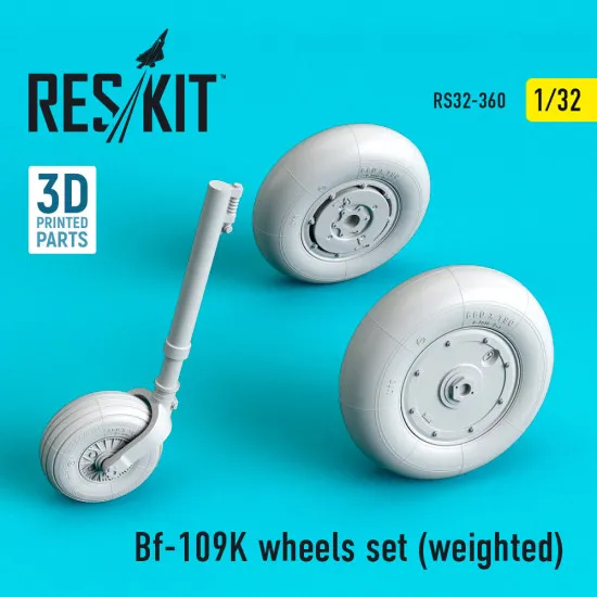 Reskit RS32-0360 - 1/32 Bf-109K wheels set (weighted) for scale model kit