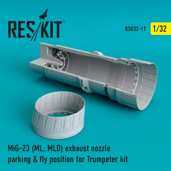 Reskit RSU32-0011 - 1/32 MiG-23 (ML, MLD) exhaust nozzle parking & fly position for Trumpeter kit