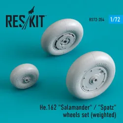 Reskit RS72-0354 - 1/72 He.162 Salamander Spatz wheels set (weighted) (1/72)