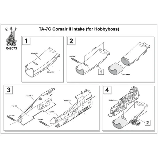 CAT4-R48073 - 1/48 TA-7C Corsair II intake (for Hobbyboss)