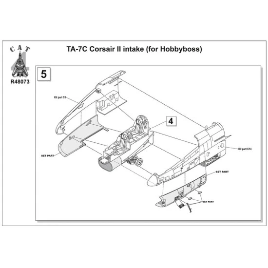 CAT4-R48073 - 1/48 TA-7C Corsair II intake (for Hobbyboss)