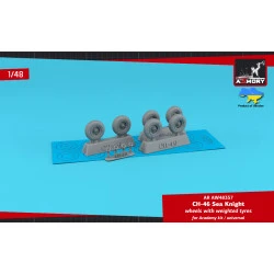 Armory AR-AW48357 1/48 CH-46 Sea Knight wheels w/weighted tyres for Academy kit