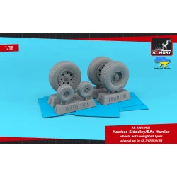 Armory AR-AW18401 - 1/18 H.S. Harrier GR.7/GR.9/AV-8B wheels w/ weighted tyres