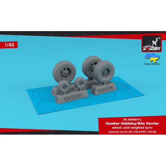 Armory AR-AW48416 1/48 H.S.Harrier GR.1/GR.3/FRS.1/AV-8A wheels w/weighted tyres