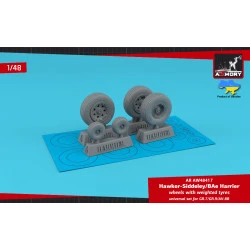 Armory AR-AW48417 - 1/48 H.S. Harrier GR.7/GR.9/AV-8B wheels w/ weighted tyres