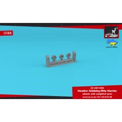 Armory AR-AW14408 - 1/144 H.S. Harrier GR.7/GR.9/AV-8B wheels w/ weighted tyres