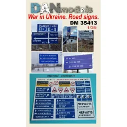 Us Stock Dan Models 35413 - 1/35 Road And Anti-russian Signs. Ukraine 2022. Material - Cardboard