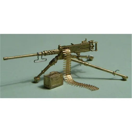Browning, M2 Cal .50 Heavy Barrel, Flexible Mount Tripod machine gun Brass 1/72 Mini World 7217