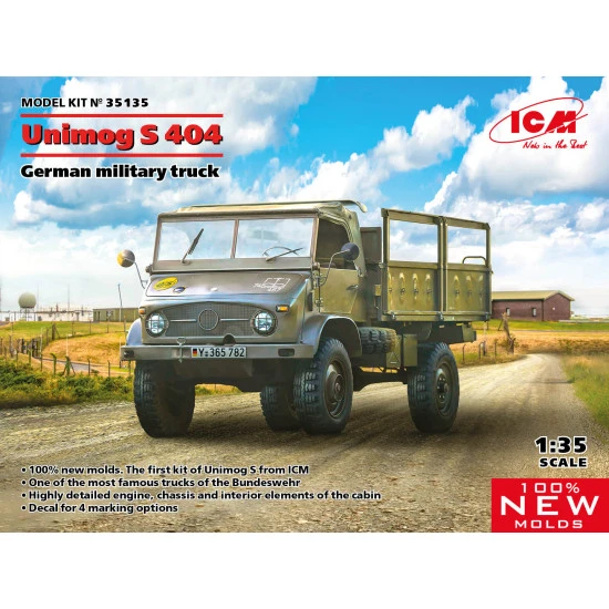 ICM 35135 - 1/35 Unimog S 404 German military vehicle, scale model