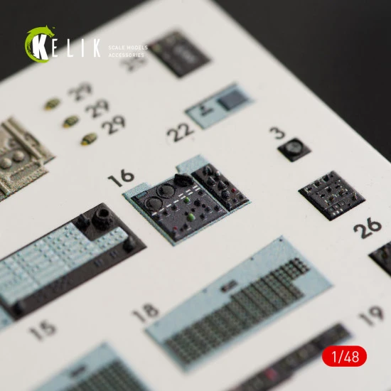 Kelik K48027 - 1/48 F-4B interior 3D decals for Tamiya scale model kit