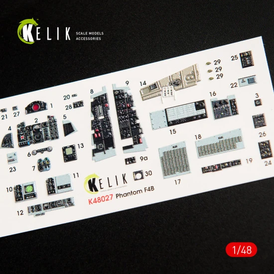 Kelik K48027 - 1/48 F-4B interior 3D decals for Tamiya scale model kit