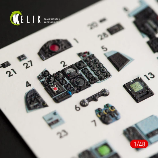 Kelik K48027 - 1/48 F-4B interior 3D decals for Tamiya scale model kit