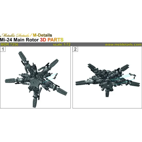Metallic Details MDR7256 - 1/72 Mi-24. Main rotor, scale model, 3D-printed parts
