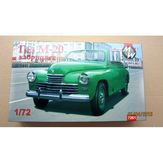 Military Wheels 7261 - 1/72 - GAZ-M20 Pobeda Cabriolet Soviet Car Model Kit