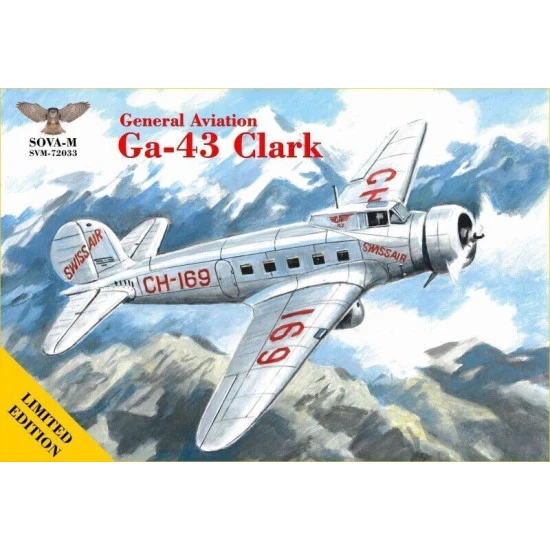 Sova Model 72033 - 1/72 Passenger Plane Ga-43 Clark (Swissair) Scale Plastic Model Kit