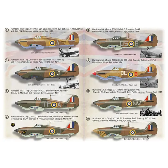 Print Scale 72-458 1/72 Hurricane Acesin The Mediterranean And Africa Part1