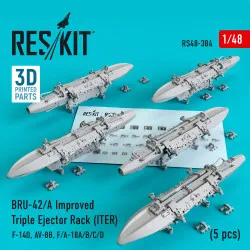 Reskit RS48-0384 - 1/48 BRU-42/A Improved Triple Ejector Rack (ITER) (5 pcs)