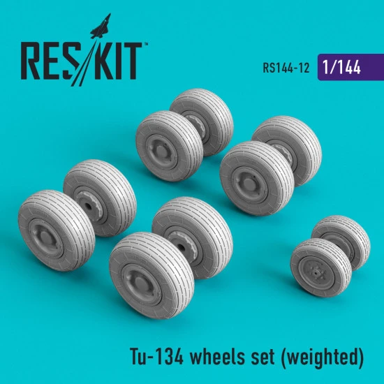 Reskit RS144-0012 - 1/144 Tu-134 wheels set (weighted), scale model kit