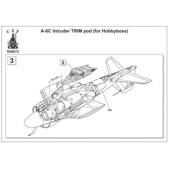 CAT4-R48072 - 1/48 A-6C Intruder TRIM pod. Accessoriess for airplane