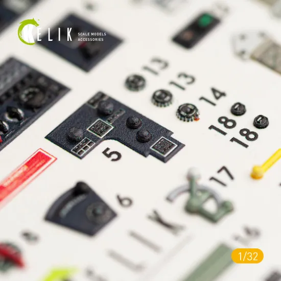 Kelik K32005 - 1/32 P-40M interior 3D decals for Trumpeter scale model kit