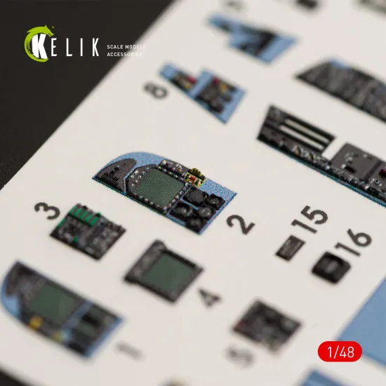 Kelik K48028 - 1/48 FA-18A Hornet interior 3D decals for Kinetic scale model